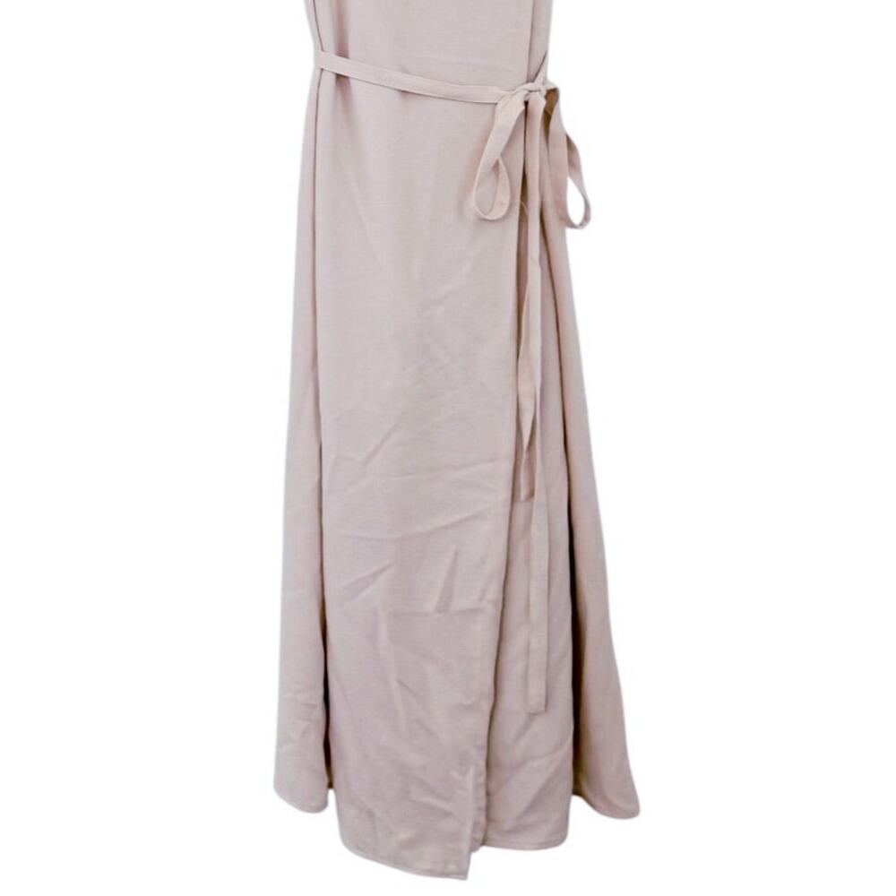1. State Ruffled Chiffon Midi Wrap Dress Flowy Dress Blush Pink Size 6 NWOT - Picture 6 of 11